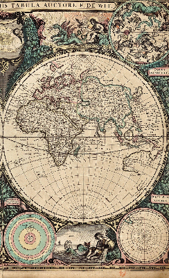 Tenda a rullo oscurante con stampa di una mappa del mondo