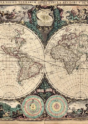 Tenda a rullo oscurante con stampa di una mappa del mondo