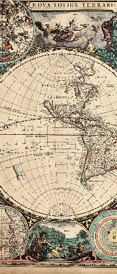 Tenda a rullo oscurante con stampa di una mappa del mondo