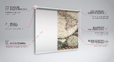 Tenda a rullo oscurante con stampa di una mappa del mondo