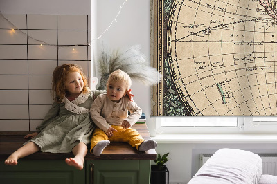 Tenda a rullo oscurante con stampa di una mappa del mondo