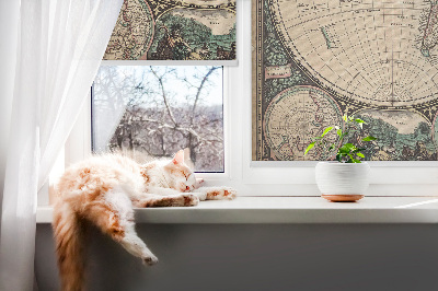 Tenda a rullo oscurante con stampa di una mappa del mondo