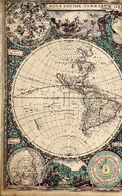 Tenda a rullo oscurante con stampa di una mappa del mondo