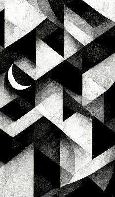 Tenda a rullo interna oscurante con motivo a triangoli astratti