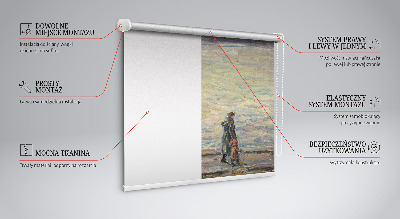 Tenda a rullo interna oscurante con stampa di persone sull'acqua