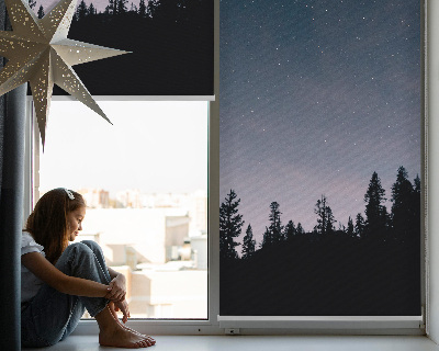 Tenda a rullo oscurante per porta finestra con motivo cielo stellato
