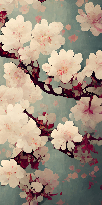 Tenda a rullo oscurante per finestra con stampa a fiori di ciliegio