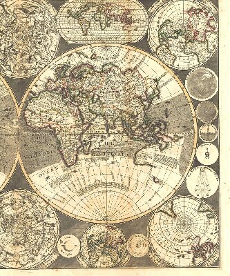 Tenda a rullo interna oscurante con stampa di una mappa del mondo