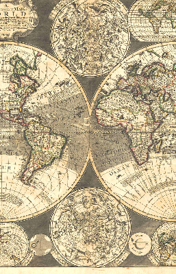 Tenda a rullo interna oscurante con stampa di una mappa del mondo