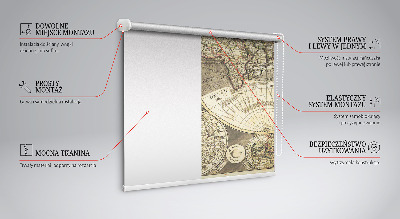 Tenda a rullo interna oscurante con stampa di una mappa del mondo