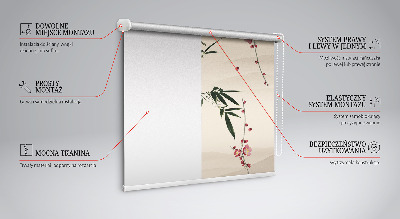 Tenda a rullo oscurante per finestra con stampa di fiori di ciliegio e uccellini