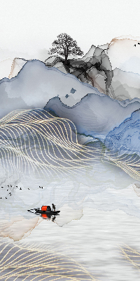 Tenda a rullo oscurante per finestra con stampa di montagne sfocate