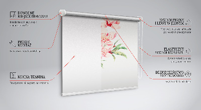 Tenda a rullo interna per finestra oscurante con fantasia a fiore rosa