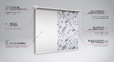Tenda a rullo oscurante per porta finestra con fantasia di fiori selvatici