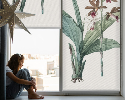 Tenda a rullo oscurante modello fiore per porta finestra