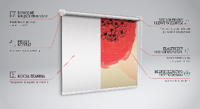Tenda a rullo oscurante con motivo floreale in un cerchio rosso