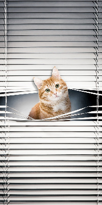 Tenda a rullo oscurante per porta finestra modello gatto rosso