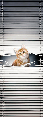 Tenda a rullo oscurante per porta finestra modello gatto rosso