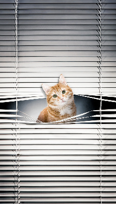 Tenda a rullo oscurante per porta finestra modello gatto rosso