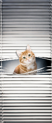 Tenda a rullo oscurante per porta finestra modello gatto rosso