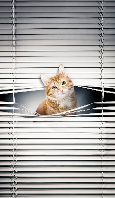 Tenda a rullo oscurante per porta finestra modello gatto rosso