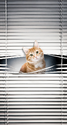 Tenda a rullo oscurante per porta finestra modello gatto rosso