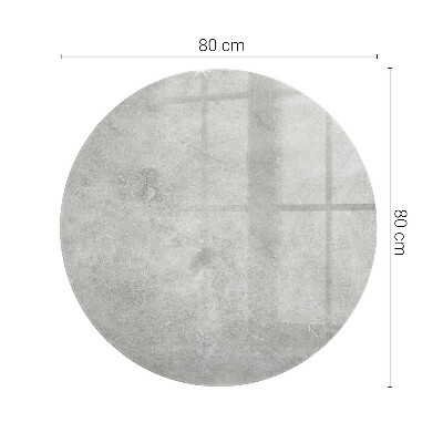 Tavolo piano vetro rotondo con stampa Graffi sulla superficie in cemento
