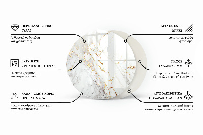 Tavolo piano vetro con stampa Mosaici decorativi con dettagli