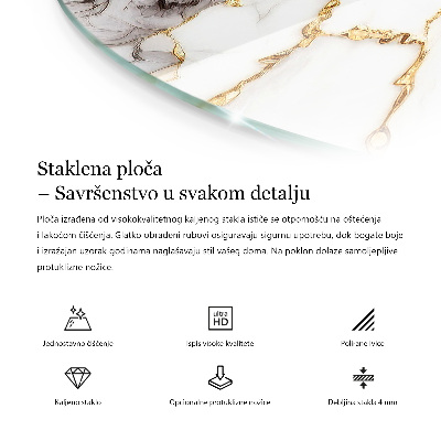 Tavolo piano vetro con stampa Mosaici decorativi con dettagli