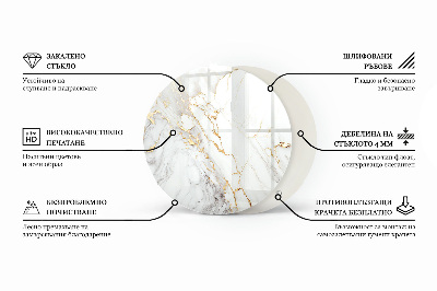 Tavolo piano vetro rotondo Elegante motivo boschivo