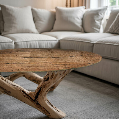 Tavolo piano vetro rotondo Elegante motivo boschivo