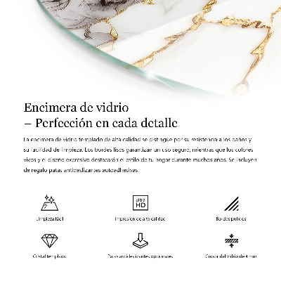 Tavolo piano vetro rotondo Elegante motivo boschivo