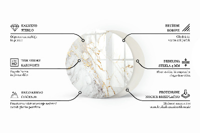 Tavolo piano vetro rotondo Elegante motivo boschivo