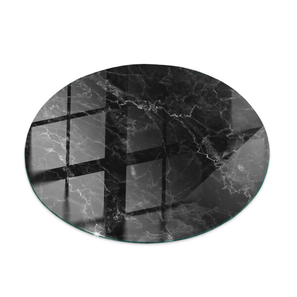 Tavolo piano vetro rotondo con stampa Marmo con delicate venature