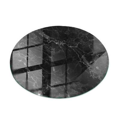 Tavolo piano vetro rotondo con stampa Marmo con delicate venature