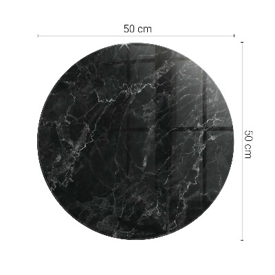 Tavolo piano vetro rotondo con stampa Marmo con delicate venature