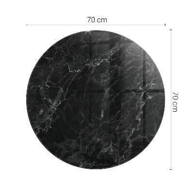 Tavolo piano vetro rotondo con stampa Marmo con delicate venature