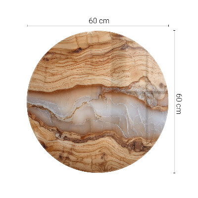Tavolo piano vetro con stampa Legno in armonia con la resina