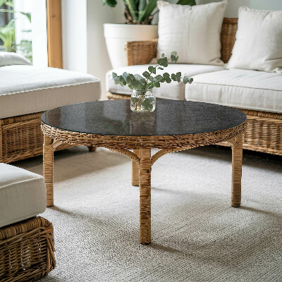 Tavolo piano vetro con stampa Motivo con texture in pietra