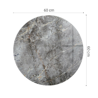 Tavolo piano vetro rotondo Elegante disegno marmorizzato