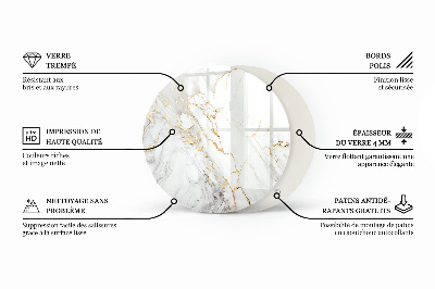 Tavolo piano vetro con stampa Il fascino del legno naturale