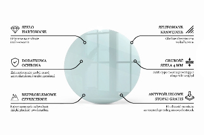 Tavolo piano vetro rotondo Transparente