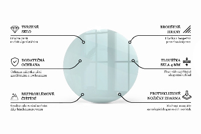Tavolo piano vetro rotondo Transparente