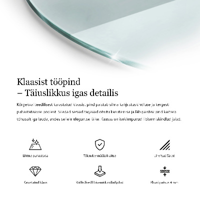 Tavolo piano vetro rotondo Transparente