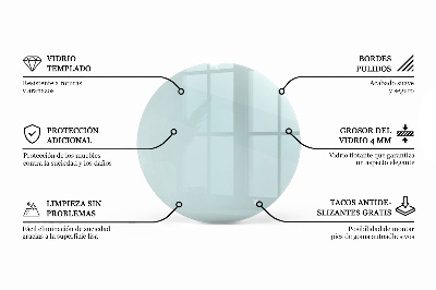 Tavolo piano vetro rotondo trasparente