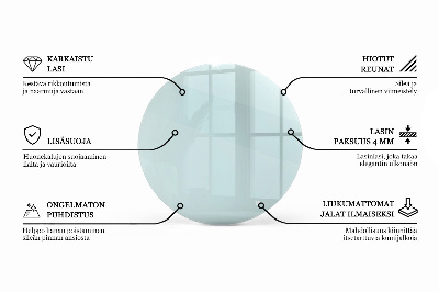Tavolo piano vetro rotondo Transparente