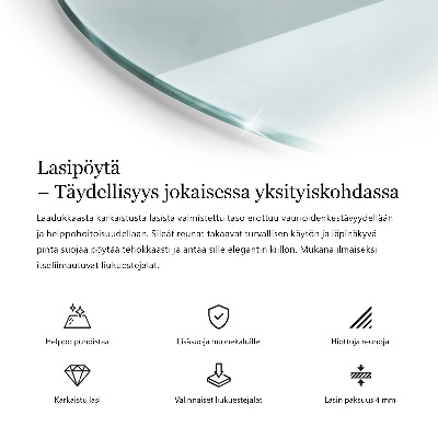 Tavolo piano vetro rotondo Transparente