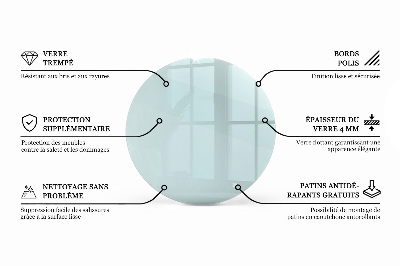Tavolo piano vetro rotondo Transparente