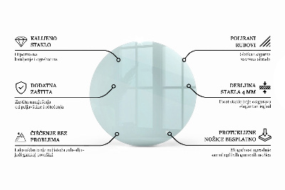 Tavolo piano vetro rotondo Transparente
