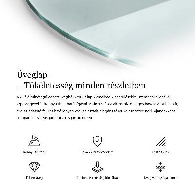 Tavolo piano vetro rotondo Transparente